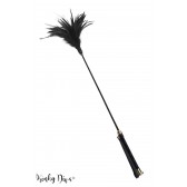Elégante plume noire long manche