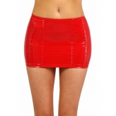 Mini jupe en vinyle rouge