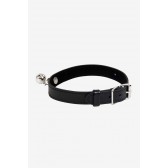 Collier Clochette simili cuir noir