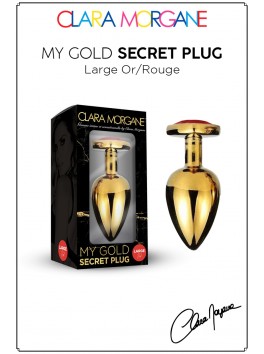 My Gold Secret Plug Doré Bijou Rouge Large