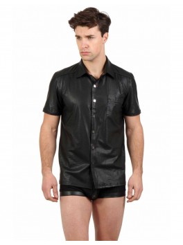 Chemise Homme bouton pression motif embossé serpent 